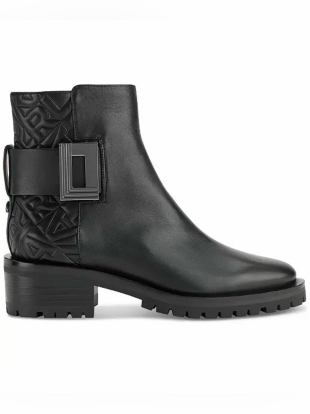 Karl Lagerfeld Black Leather Buckle Booties(Size 6M)